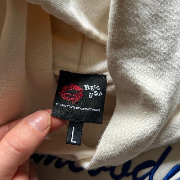 hell, USA hates me embroidered hoodie - Picture 4 of 5